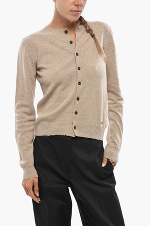 Virgin-Wool Cardigan With Silver Logo