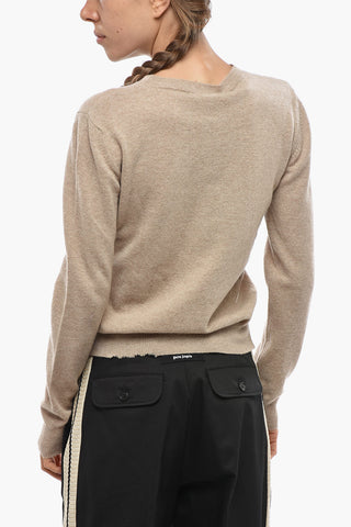 Virgin-Wool Cardigan With Silver Logo
