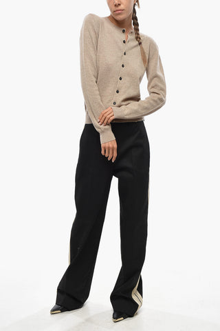 Virgin-Wool Cardigan With Silver Logo