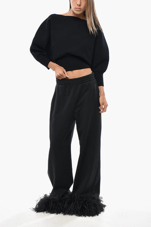 Rundhals-Pullover mit 3/4-Fledermausärmeln