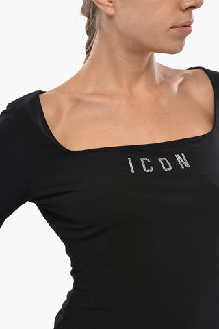 ICON Tubino a Maniche Lunghe con Dettaglio in Strass