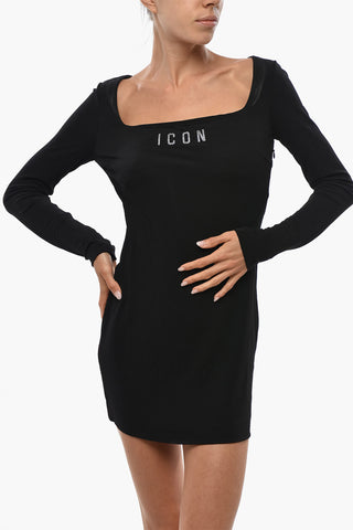 ICON Tubino a Maniche Lunghe con Dettaglio in Strass