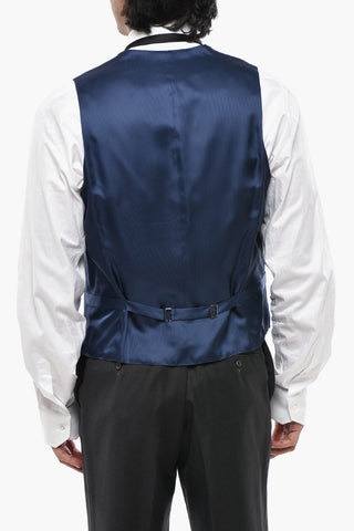 CODE Double-Breasted Waistcoat with Damask Pattern