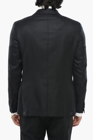 CC COLLECTION Blazer aus Schurwollmischung mit zwei Seitenschlitzen und klassischem Revers