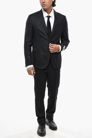 CC COLLECTION Blazer aus Schurwollmischung mit zwei Seitenschlitzen und klassischem Revers