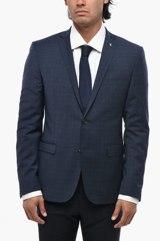 CC COLLECTION Sakko Aus Wollmischgewebe Mit District-Check-Muster