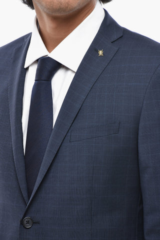 CC COLLECTION Sakko Aus Wollmischgewebe Mit District-Check-Muster