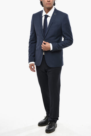 CC COLLECTION Sakko Aus Wollmischgewebe Mit District-Check-Muster