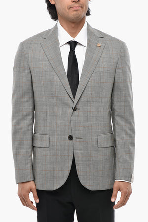 CIRCLE Unlined Virgin Wool Blazer with District Check Pattern