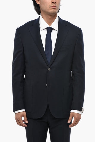 Virgin Wool Unlined Blazer with Patch Pockets