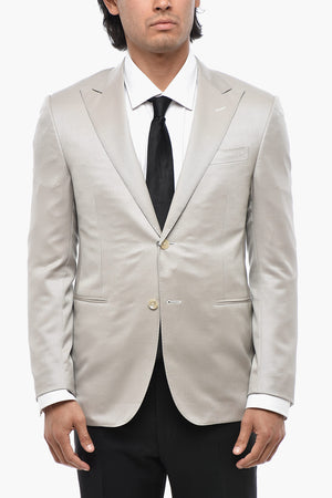 CODE Slim-Fit Wool-Blend Blazer with Peak Lapel