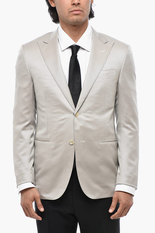 CODE Slim-Fit Wool-Blend Blazer with Peak Lapel
