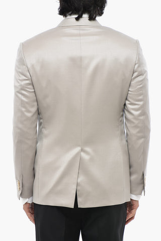 CODE Slim-Fit Wool-Blend Blazer with Peak Lapel