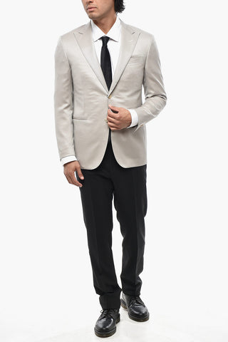 CODE Slim-Fit Wool-Blend Blazer with Peak Lapel