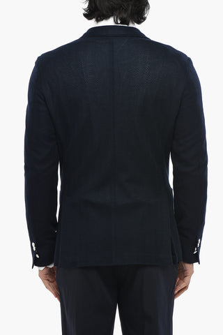 Blazer Sfoderato Doppiopetto in Cotone Testurizzato