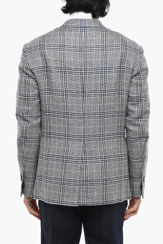 CIRCLE Ungefütterter Blazer aus Baumwollmischung mit Tartan-Muster