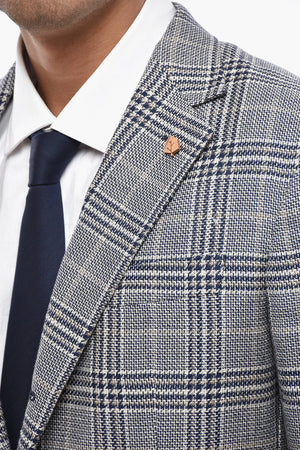 CIRCLE Ungefütterter Blazer aus Baumwollmischung mit Tartan-Muster