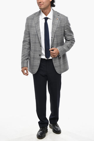 CIRCLE Ungefütterter Blazer aus Baumwollmischung mit Tartan-Muster