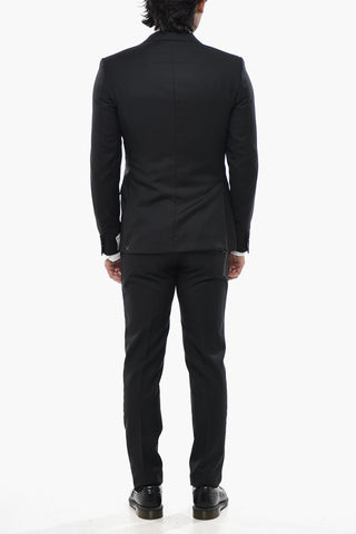 CC COLLECTION 3-Piece Virgin Wool Suit with Peak Lapel