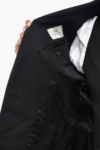 CC COLLECTION 3-Piece Virgin Wool Suit with Peak Lapel
