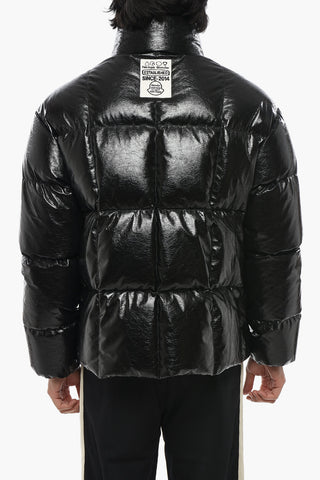 PALM ANGELS Shiny Sleeveless Puffer Vest with Front Zip