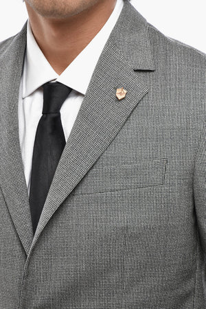 CIRCLE Unlined Virgin Wool Blazer with Houndstooth Pattern
