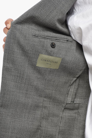 CIRCLE Unlined Virgin Wool Blazer with Houndstooth Pattern