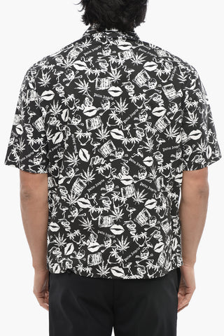 Camicia a Maniche Corte Stampata con Taschino
