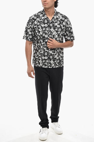 Camicia a Maniche Corte Stampata con Taschino