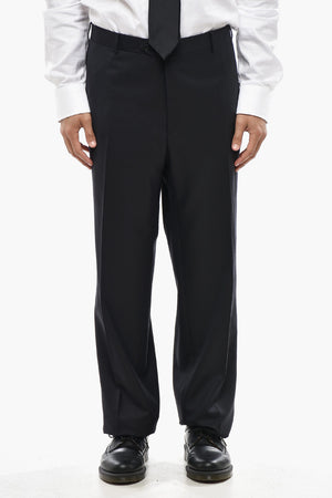 Schurwollhose mit gezacktem Saum