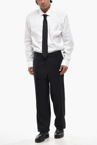 Schurwollhose mit gezacktem Saum