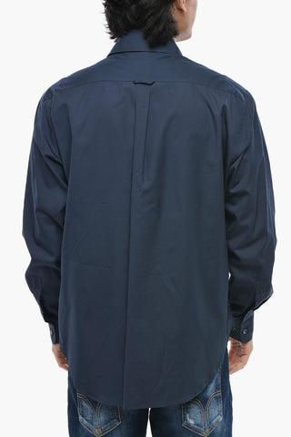 Cotton Poplin Shirt With Logo Pocket
