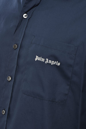 Camicia in Popeline di Cotone con Taschino Logato