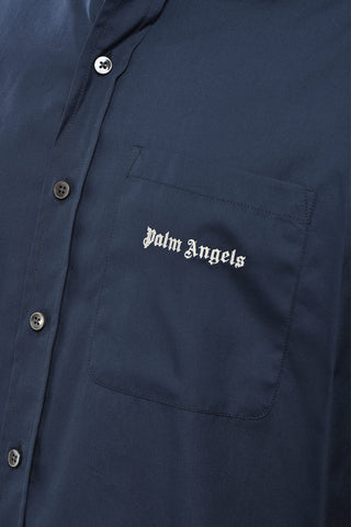 Cotton Poplin Shirt With Logo Pocket