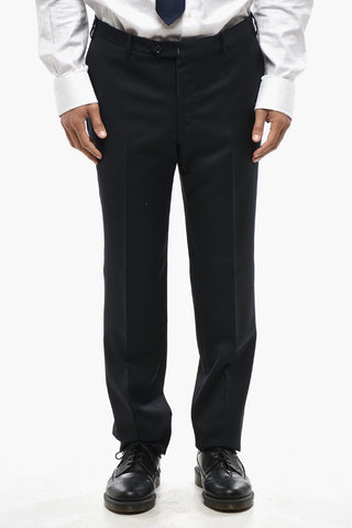 CC COLLECTION Three-Piece Virgin Wool Suit with Waistcoat, Two Vents and Peak Lapel