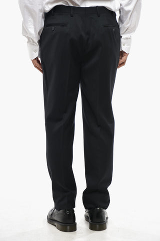 CC COLLECTION Three-Piece Virgin Wool Suit with Waistcoat, Two Vents and Peak Lapel