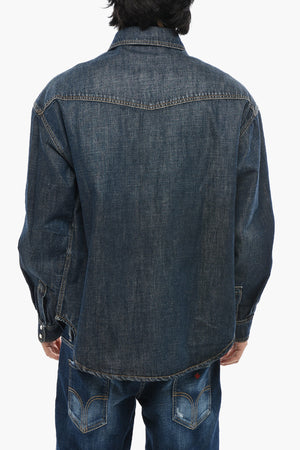 Denim Shirt With Embroidered Monogram