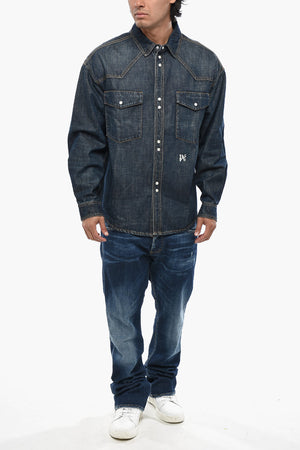 Denim Shirt With Embroidered Monogram
