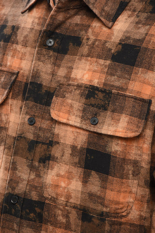 Camicia Camouflage a Quadri con Bottoni a Contrasto