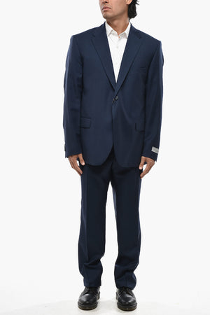 2-Button Virgin Wool Suit with Classic Lapel