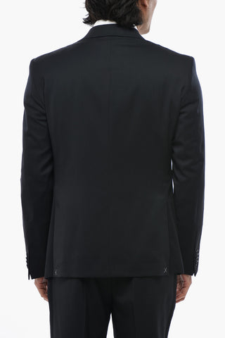 CC COLLECTION 버진 울 쓰리피스 수트(베스트 포함), 양쪽 트임, 피크 라펠