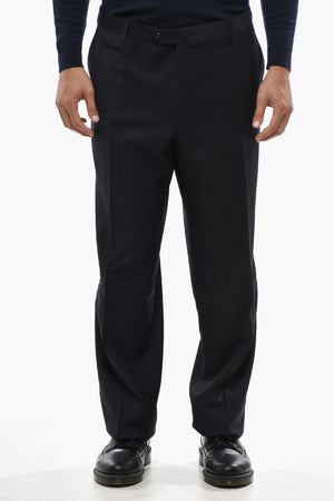 Schurwollhose mit Ton-in-Ton geometrischem Muster