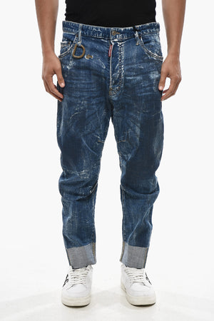 Jeans COMBAT in Denim Stretch con Dettaglio in Metallo 17cm