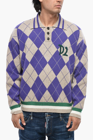 Pullover mit Argyle-Muster und Polokragen