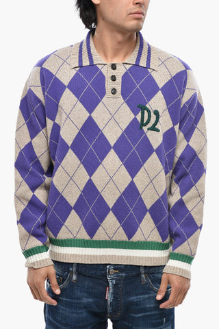 Pullover mit Argyle-Muster und Polokragen