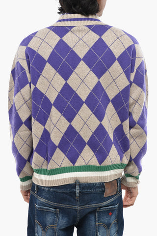 Pullover mit Argyle-Muster und Polokragen