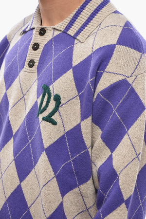 Pullover mit Argyle-Muster und Polokragen