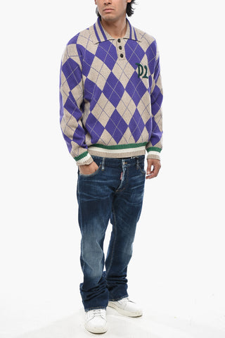 Pullover mit Argyle-Muster und Polokragen