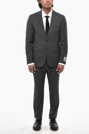 CC COLLECTION Zweiknopf-Anzug aus reiner Schurwolle mit 'District'-Muster