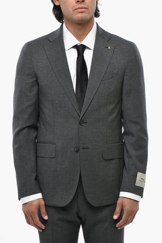CC COLLECTION Zweiknopf-Anzug aus reiner Schurwolle mit 'District'-Muster